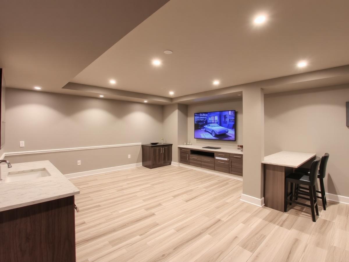 Basement Finishing project by American Quality Services